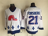 Nordiques 21 Forsberg White CCM Throwback Jersey,baseball caps,new era cap wholesale,wholesale hats